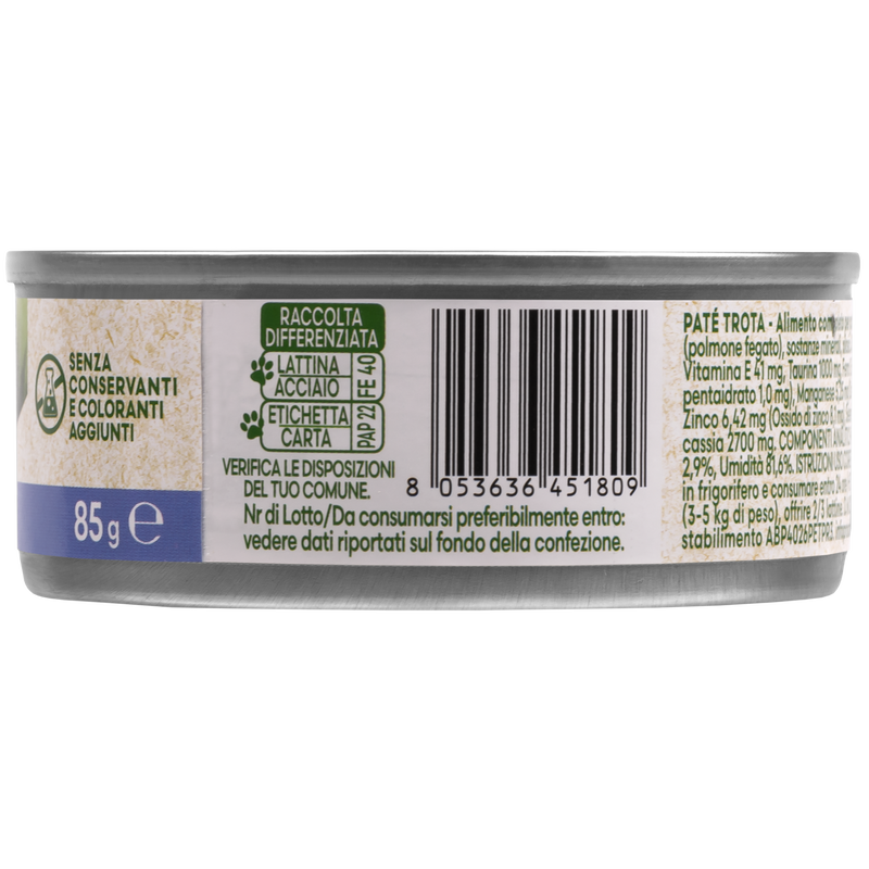 Naturalpet Cat Sterilised Paté alla trota 85gr