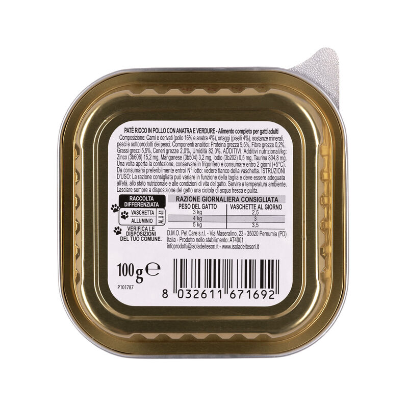 Naturalpet Cat Adult Paté riccon in Anatra Pollo e Verdure 100 gr