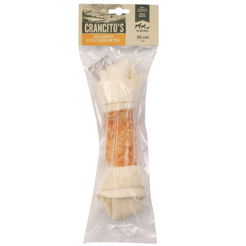 Crancito's Dog Adult Osso annodato di pelle bovina con pollo 25cm 1pz