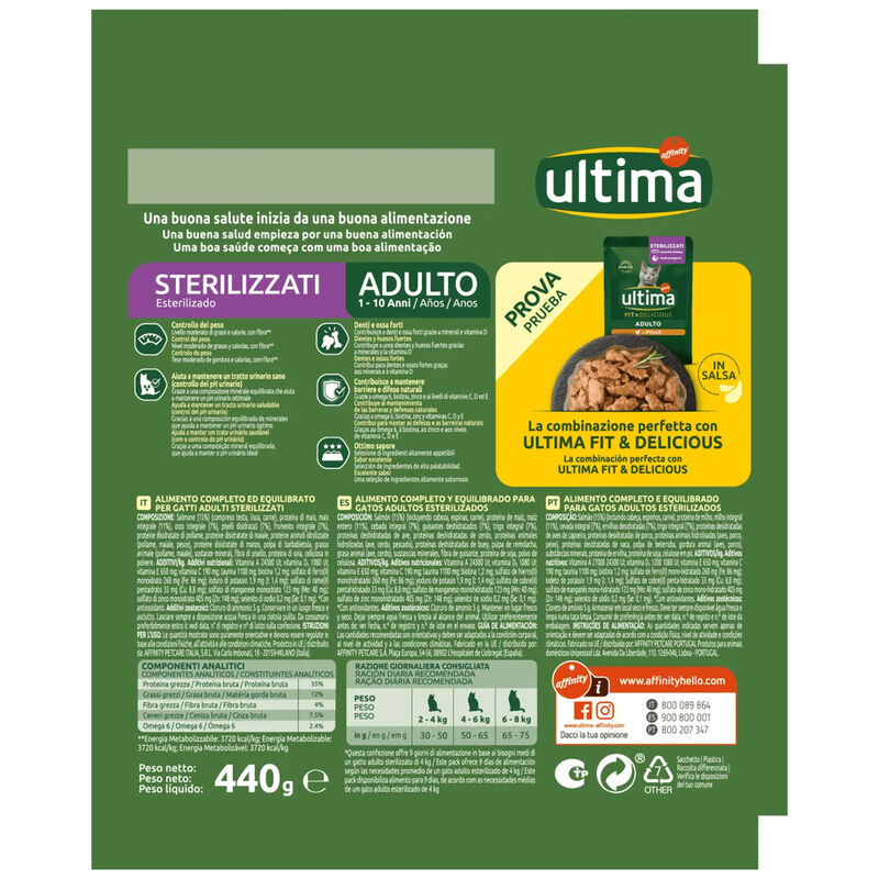 Ultima Cat Adult Sterilized con Salmone 440gr