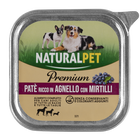 Naturalpet Premium Dog Adult Paté ricco in Agnello con mirtilli 150 gr image number 0