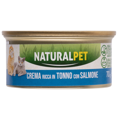 Naturalpet Cat Crema Tonno con Salmone 70g