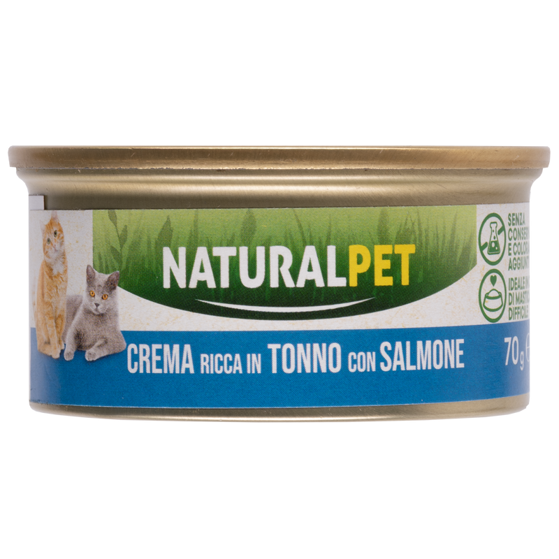 Naturalpet Cat Crema Tonno con Salmone 70g