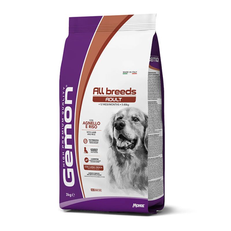 Gemon Dog Adult All breeds con Agnello e Riso 3 kg