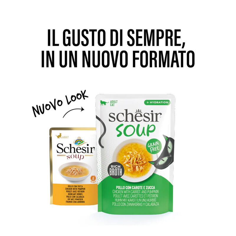 Schesir Soup Cat Pollo Carote e Zucca 40g