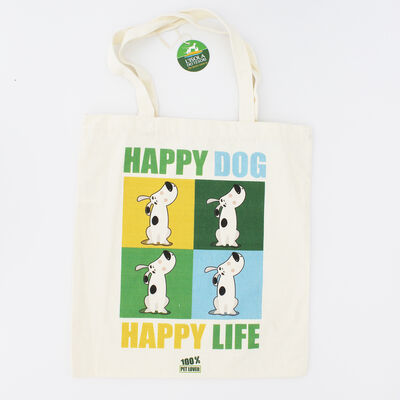 Shopper in tessuto Happy Dog Happy Life