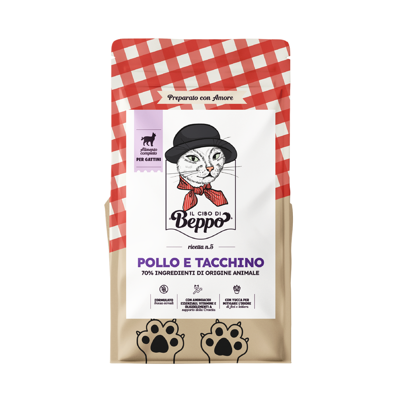Il Cibo di Beppo Kitten Pollo e Tacchino 1,5kg