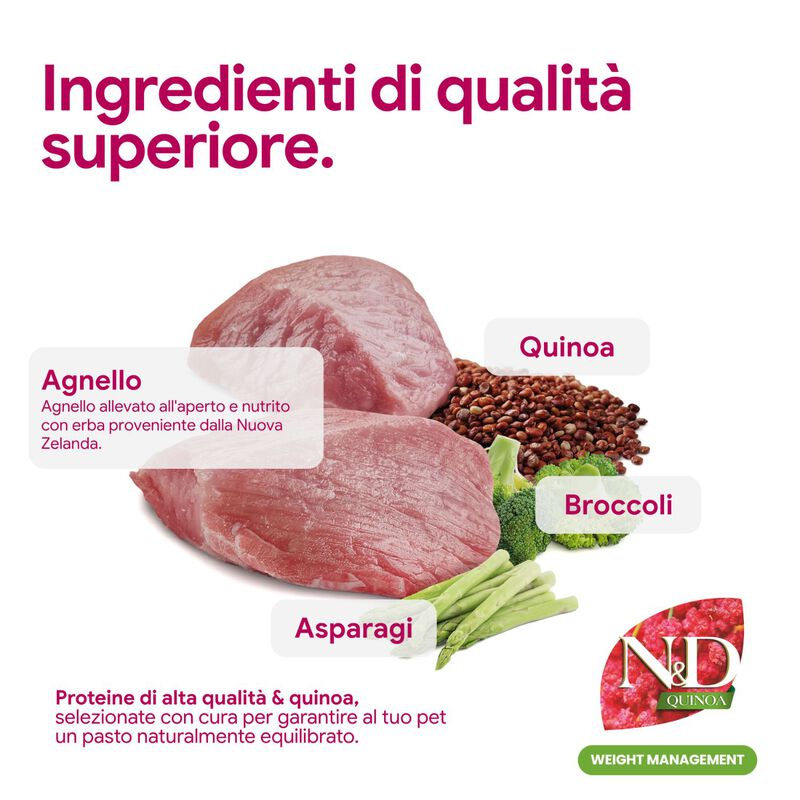 N&D Farmina Quinoa Weight Management Cat con Agnello 1,5 kg