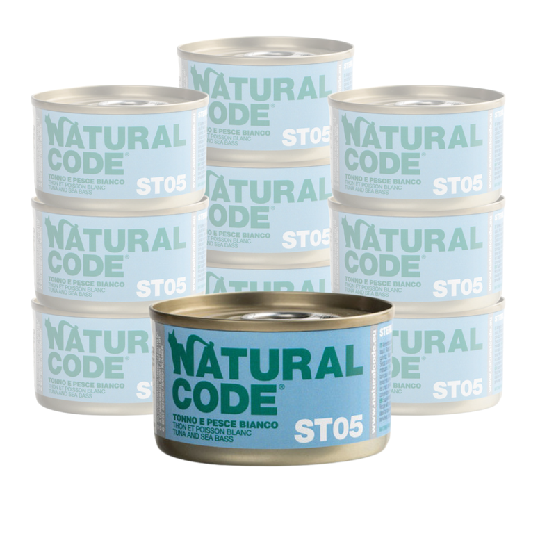 Natural Code Cat Adult Steril Tonno e pesce bianco 85gr STO5
