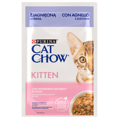 Cat Chow Kitten Teneri pezzetti in salsa con Agnello e zucchine 85 gr