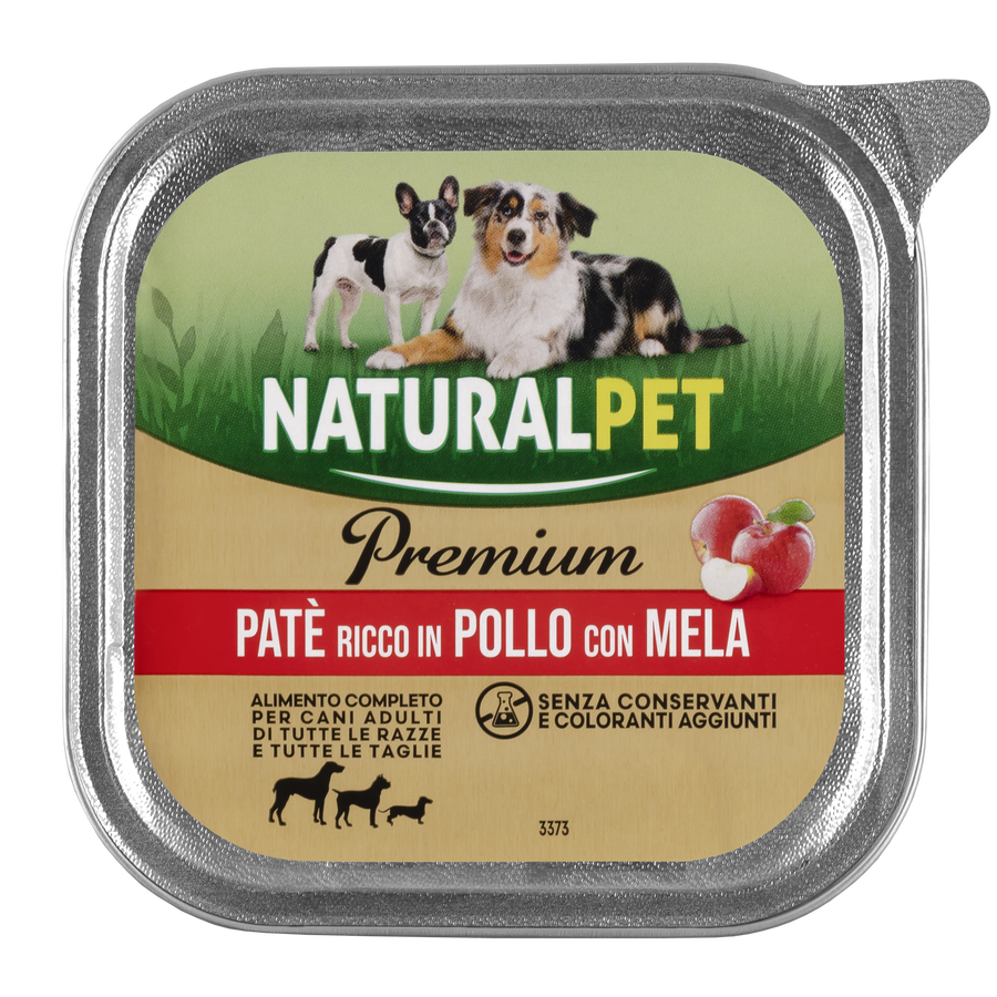 Naturalpet Premium Dog Adult All breeds pat&eacute; ricco in pollo con mela 150gr