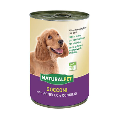 Naturalpet Dog Adult Bocconi Agnello e Coniglio 415 gr