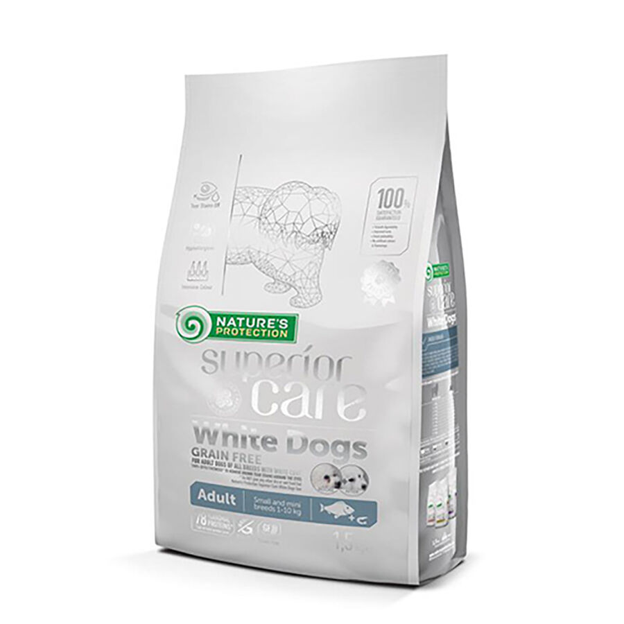 Nature's Protection Superior Care Dog Adult Small & Mini Pelo Bianco al Pesce bianco 1,5 kg