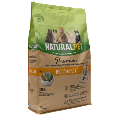 Naturalpet Premium Cat Adult Sterilised ricco in Pollo  8kg