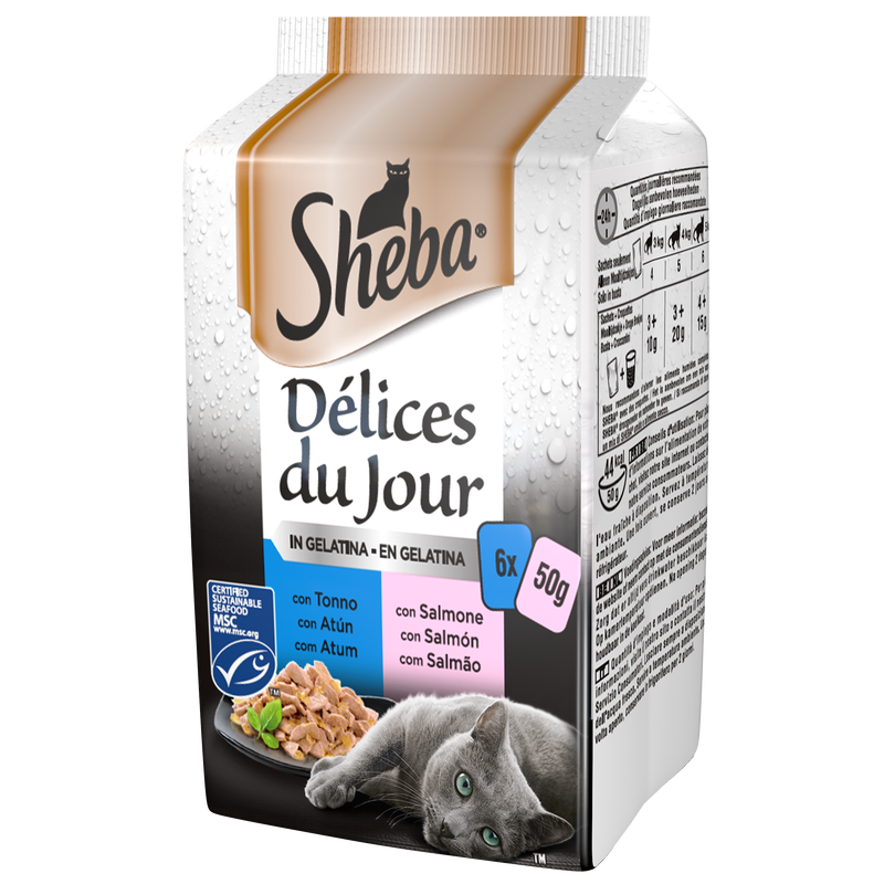 Sheba Cat Delice du Jour Salmone e Tonno in salsa 6x50 gr