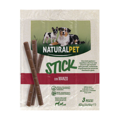 Naturalpet Stick per cani con manzo 30 gr - 3 pz
