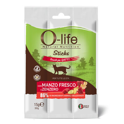 O-Life Stick con Manzo fresco e Zenzero 15 gr