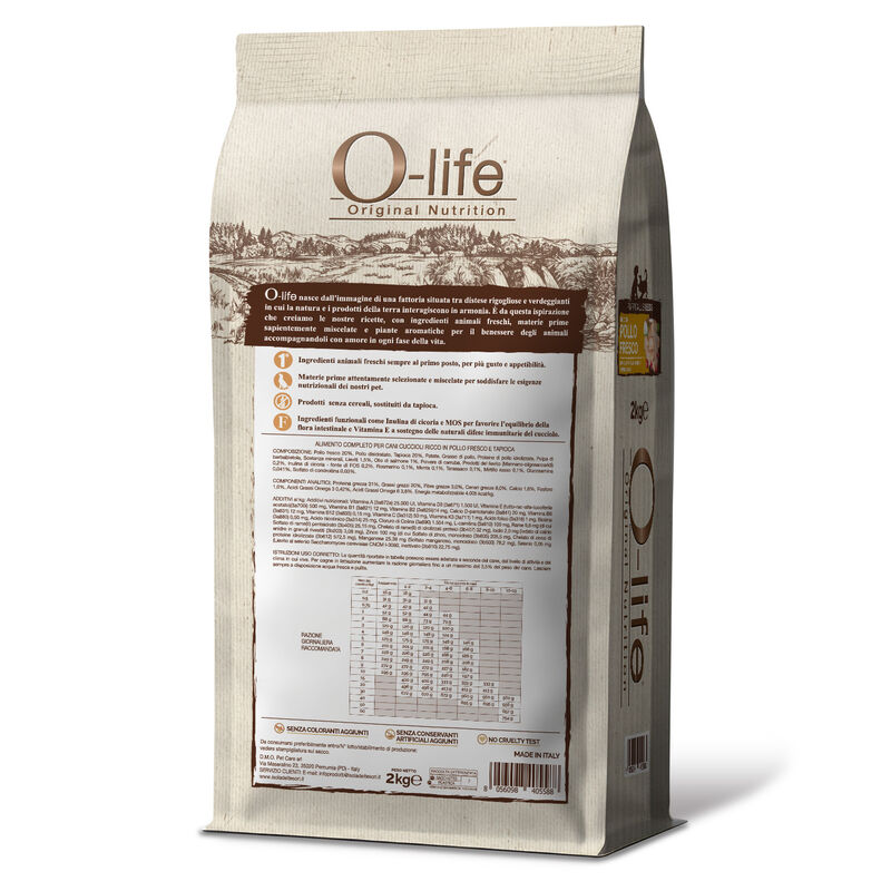 O-life Dog Puppy All Breeds con Pollo Fresco 2 kg