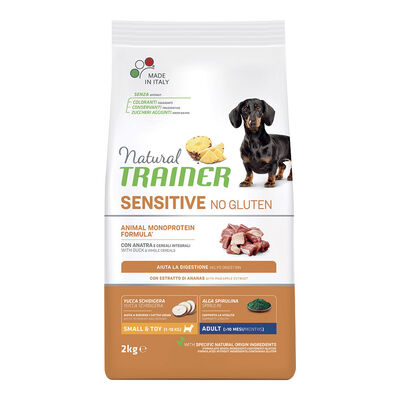 Natural Trainer Sensitive Dog No Gluten Small & Toy Adult con Anatra 2 kg.