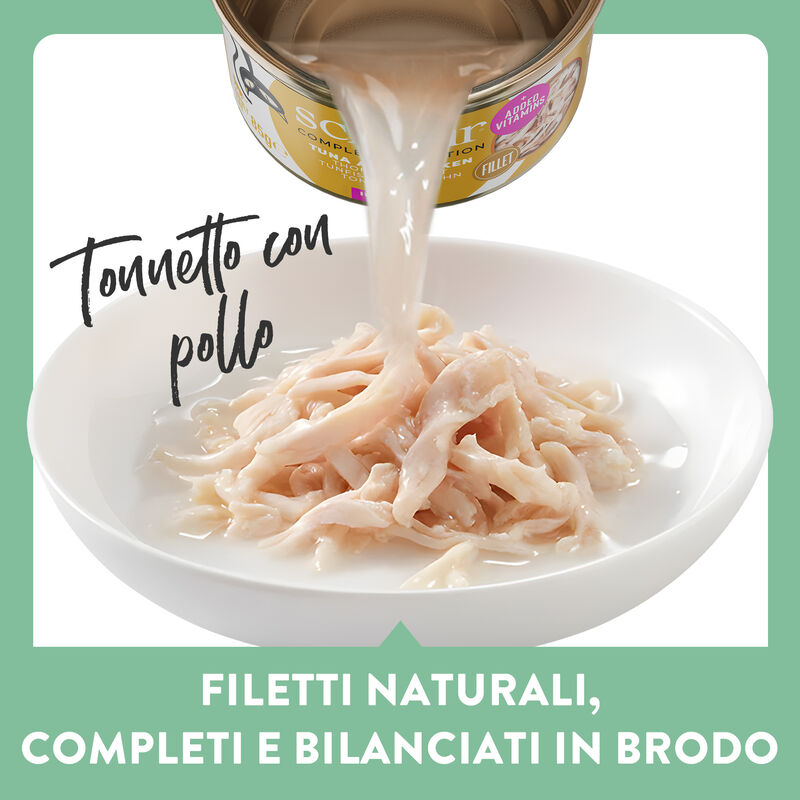 Schesir Cat Adult Tonnetto e pollo con riso in brodo 85g