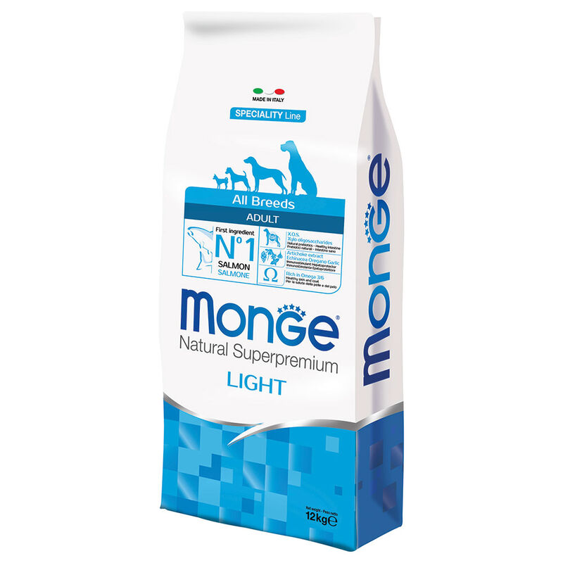 Monge Natural Superpremium Monoprotein per cani adulti Light Salmone con Riso 12 kg