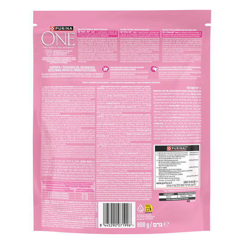 Purina One Bifensis Cat Junior (1-12 mesi) Pollo e Cereali Integrali 800 gr