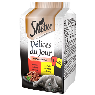 Sheba Cat Delice du Jour Manzo e Pollo in Salsa 6x50 gr