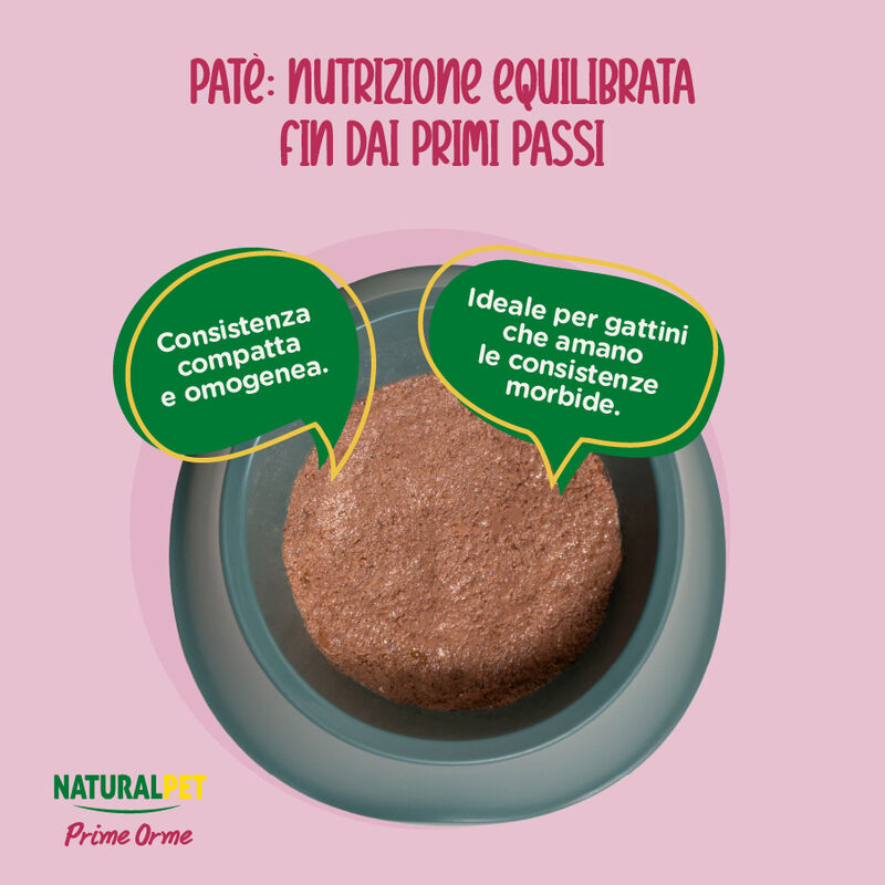 Naturalpet Prime Orme Kitten pat&egrave; ricco in Pollo 100 gr
