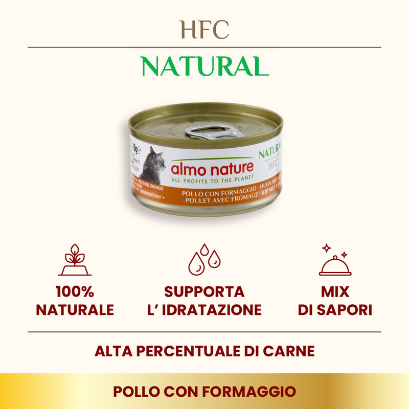 Almo Nature HFC Natural Cat Pollo con Formaggio 70 gr