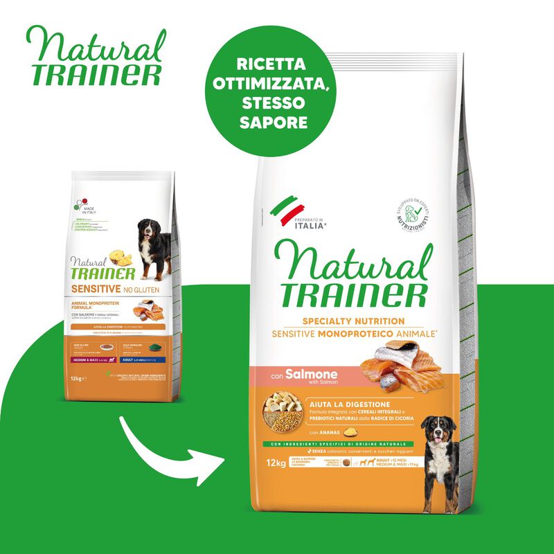 Natural Trainer Sensitive Dog Medium Maxi Salmone 12 kg