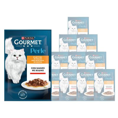 Gourmet Perle Cat Adult Filettini in Salsa con Manzo 85 gr