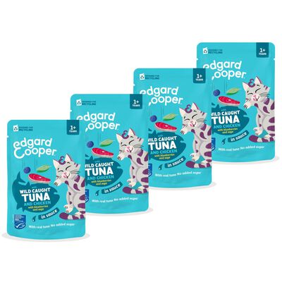 Edgard & Cooper Bocconcini in Salsa per gatti con Tonno e Pollo 85 gr