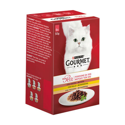 Gourmet Mon Petit Cat Adult con Anatra, Pollo, Tacchino 6x50 gr