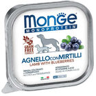 Monge Monoprotein per cani adulti Paté Agnello con Mirtilli 150 gr