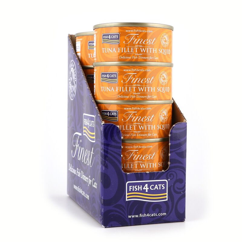 Fish4Cats Finest Cibo Umido per gatti Tonno e Calamari 70 gr