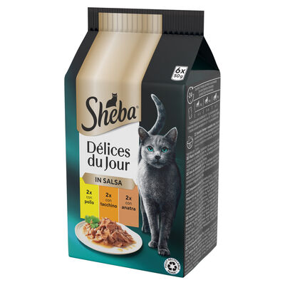 Sheba Cat Delice du Jour Pollo e Tacchino in Salsa 6x50 gr