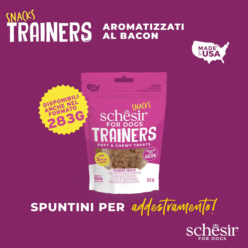 Schesir Dog Adult Snacks Trainers al Bacon 113 gr