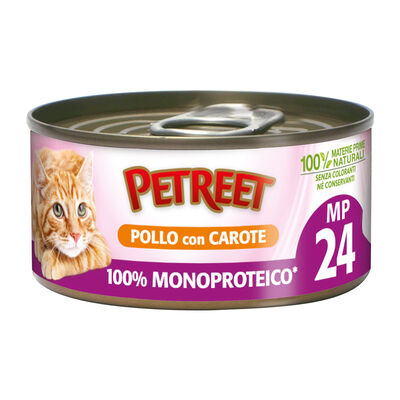 Petreet Cat 100% monoproteico Pollo con carote 60 gr