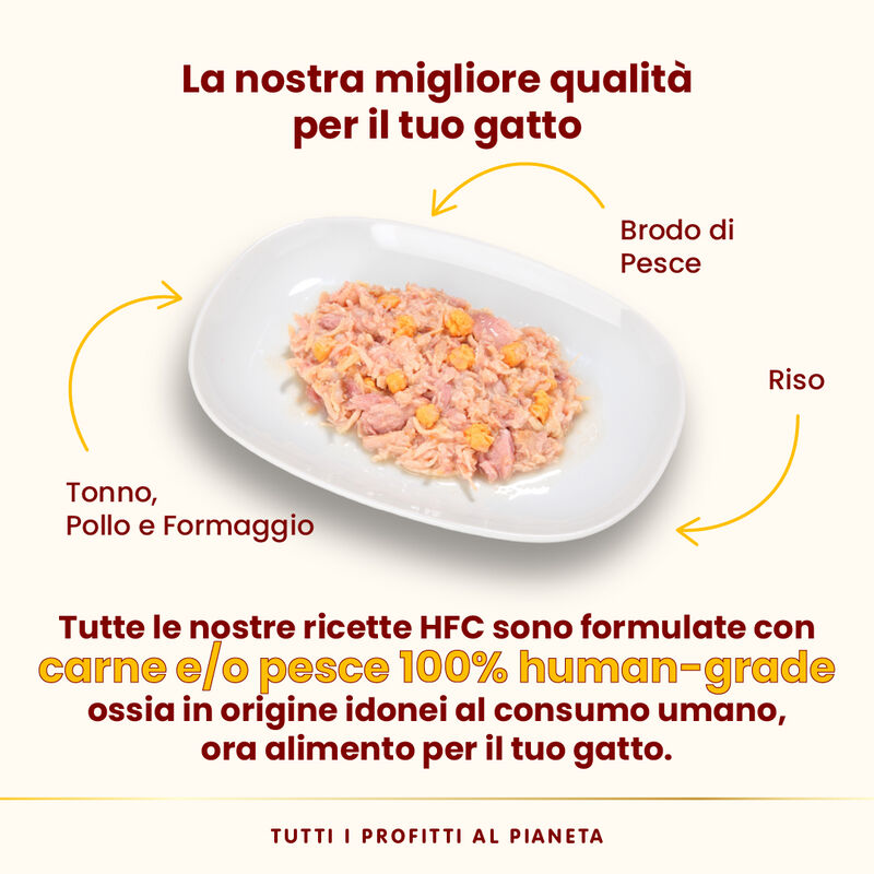 Almo Nature HFC Natural Cat Tonno, Pollo e Formaggio 70 gr