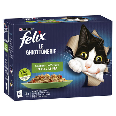 Felix Le Ghiottonerie Cat Selezioni con verdure 12x85 gr