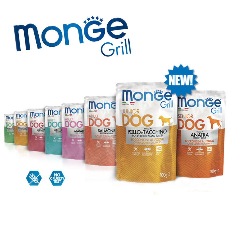 MONGE Monge GRILL MIX Adult Manzo, Merluzzo, Pollo - 12 Bustine Da 100gr - 12x100gr