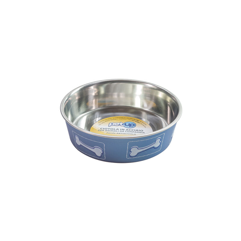 Petup Ciotola antiscivolo in acciaio con osso 17cm