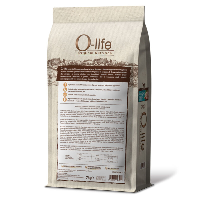 O-life Dog Adult Mini con Storione 7 kg