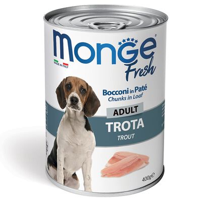 Monge Fresh Bocconi in Pat&eacute; per cani adulti con Trota 400 gr