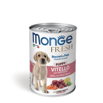 Monge Fresh per cuccioli Bocconi in Paté di Vitello con Ortaggi 400 gr