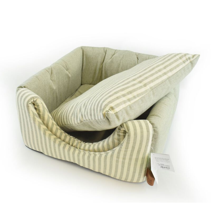 L'Isola dei Tesori Cuccia Cubo Righe Verdi 40x40x40 cm