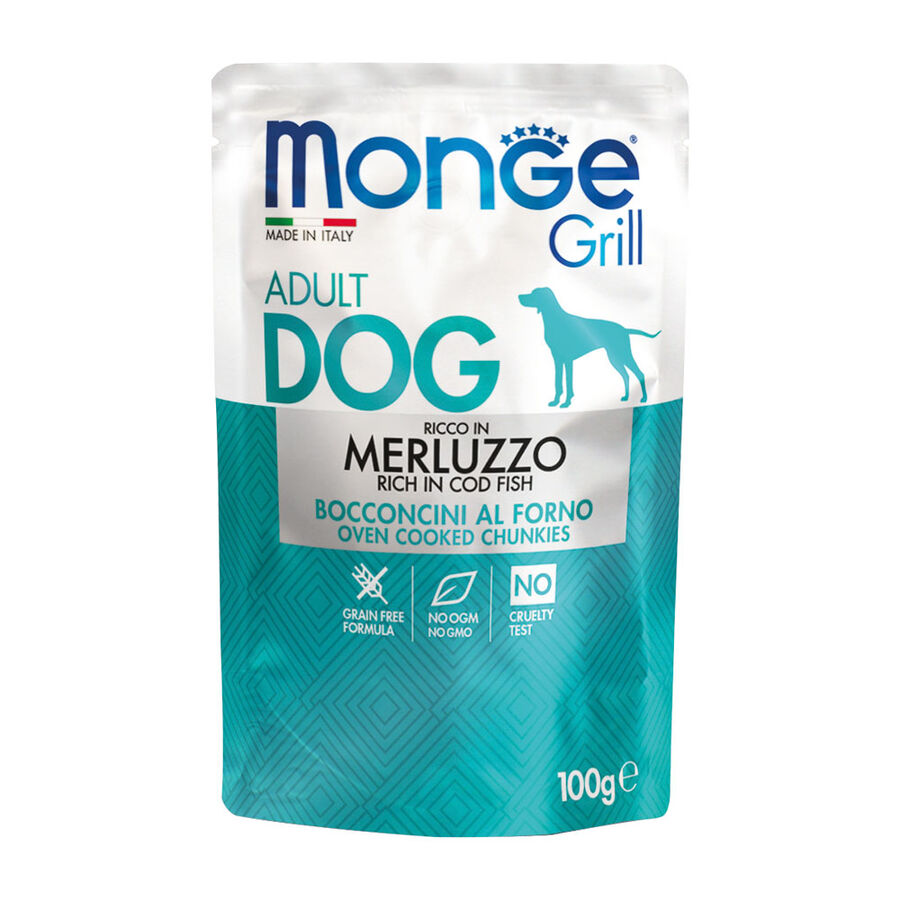 Monge Grill per cani adulti Bocconcini Ricco di Merluzzo 100 gr