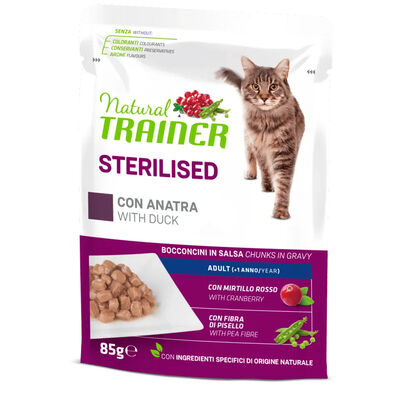 Natural Trainer Cat Adult Sterilised Anatra 85gr