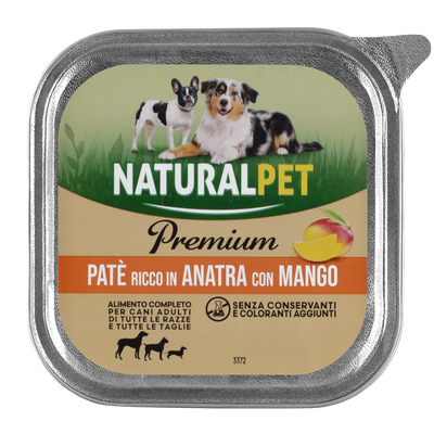 Naturalpet Premium Dog Adult Paté ricco in Anatra con mango 150gr