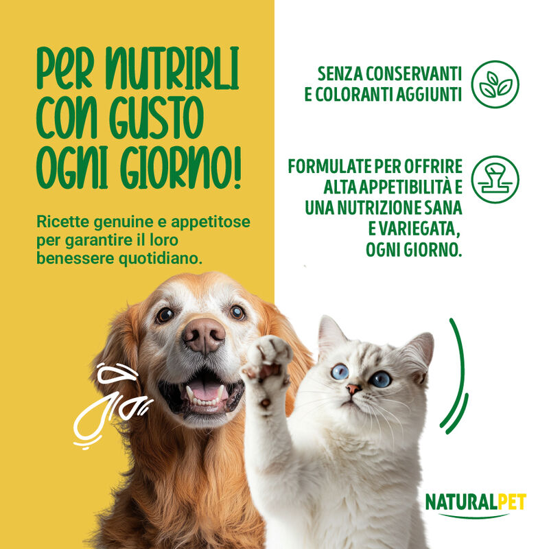 Naturalpet Le Delizie Dog Adult Bocconcini con tacchino, piselli ed erbe 150gr